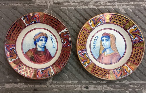 Coppia piatti ceramica lustro - piatti,