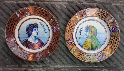 Coppia piatti ceramica lustro - piatti,