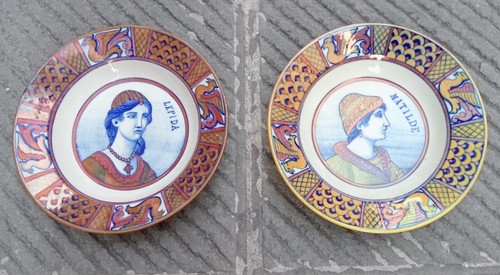 Coppia piatti ceramica lustro - coppia,